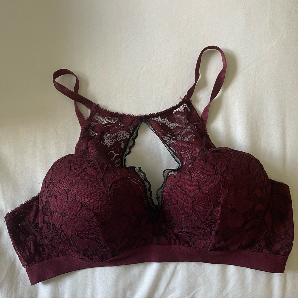 Burgundy Lace Bra